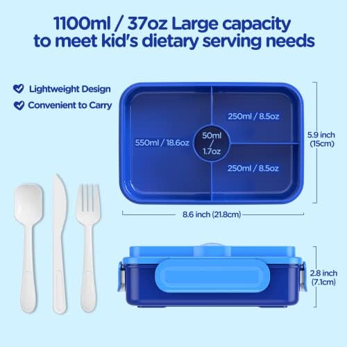 Jelife Bento Lunch Box for Kids - Leakproof Large Bento-Style Bento Boxes