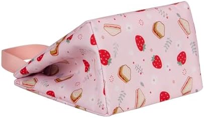 Remobia Hicol Insulated Lunch Bag for Women,Thermal Leakproof Lunch Tote with Pocket, Reusable Cooler Lunch Box for Work Office Travel (Strawberry Picnic Print)
