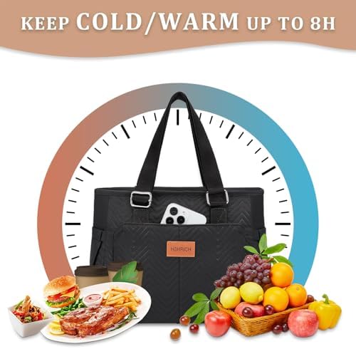 HSHRICH Insulated Lunch Bag Women - Large Tote Lunch Box For Work