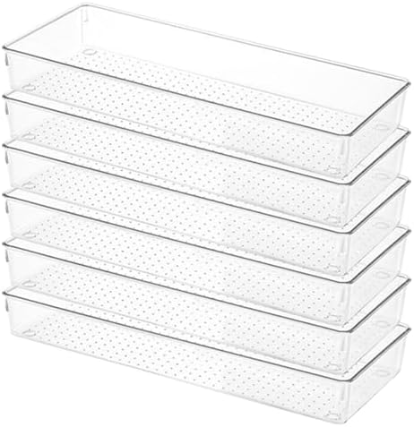 6 Pcs Clear Drawer Organizer Trays Plastic Drawer Organizers Set