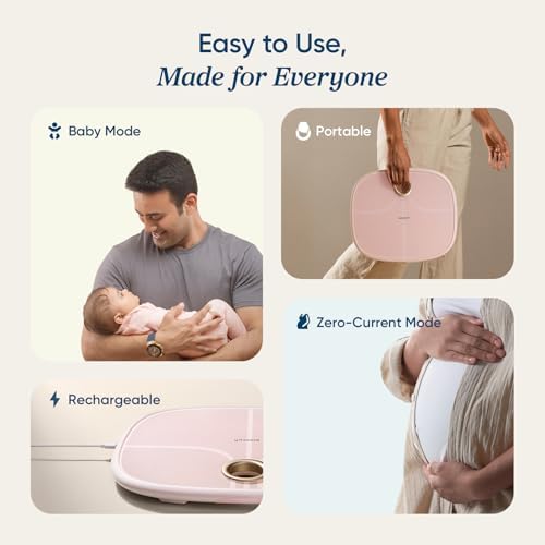 Etekcity Rechargeable Smart Scale for Body Weight, FSA Eligible, Pink