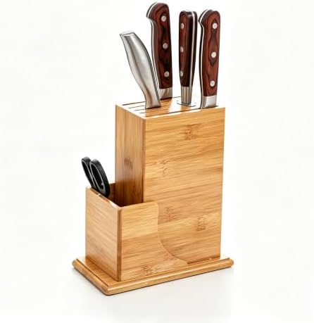 7 Slots Universal Knife Block, Kitchen Knife Holder for Counterop
