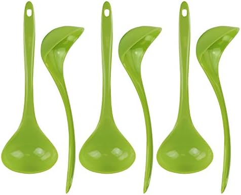 Reston Lloyd Melamine Soup Ladle Kitchen Utensil, Premium Quality Utensil with Heat Resistant Ergonomic Handle, Durable BPA-Free Plastic, 10.5 inch long, 6pc Set, Lime