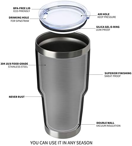 MEWAY 30oz Insulated Tumbler With Lids and Straws,Stainless Steel Double Vacuum Coffee Tumbler Cup, Brush, Durable Powder Coated Coffee Cup for Cold & Hot Drinks, Office, Travel(mixture,8 PACK)