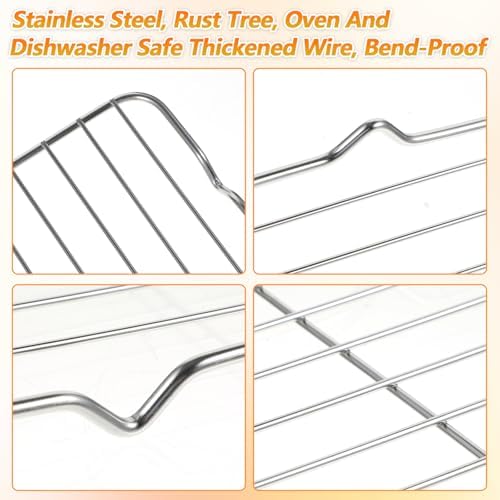 Small Cooling Rack, Stainless Steel Small Wire Rack for Cooking, Heavy Duty Small Baking Rack, with 4 Legs Rectangle Wire Cooking Racks for Meat, 5.3 X 8.46Inch