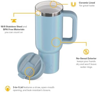 RTIC 40oz Road Trip Tumbler, Insulated, Ceramic Lined, RTIC Ice Glitter