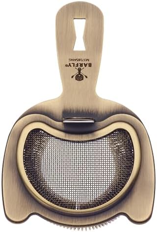 Barfly Fine Mesh Spring Strainer, Antique Gold