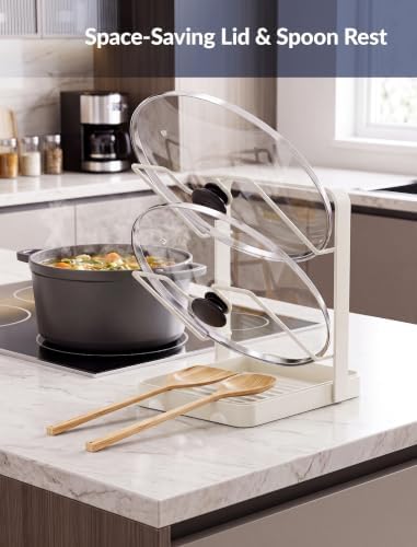 NiHome Pot Lid Holder 2-Tier Iron Kitchen Organizer Stand