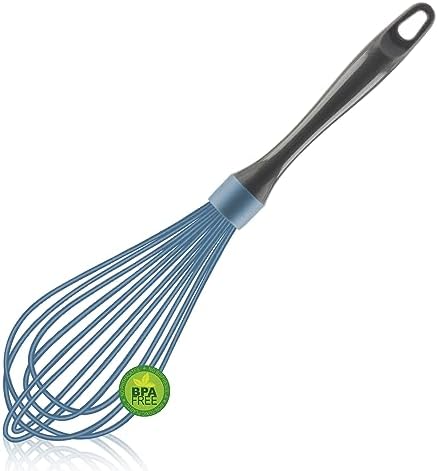 OYV Dishwasher Safe Silicone Whisk, 12-Inch, Non-Scratch, Blue