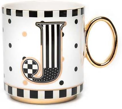 MACKENZIE-CHILDS My Mug, Decorative Ceramic Coffee Mug with Handle, J