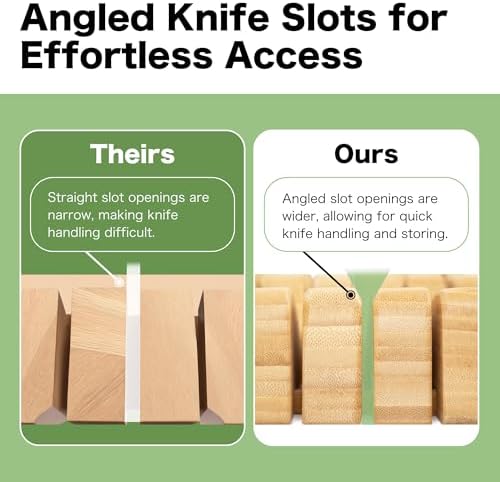 Shenzhen Knives Bamboo In-Drawer Knife Block – 15 Slot, Holds 12-15 Knives