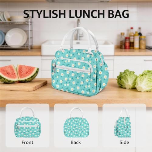 Lunch Bag Women Stylish Quilted Lunch Boxes for Adult Fit and Fresh Cooler Insulated Lunchbox for Work Cute Small 11 Liters Compact Lunchbag Waterproof