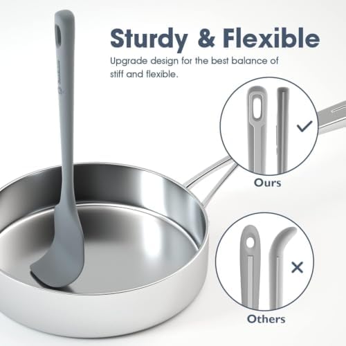 ChefAide 4 Pieces Silicone Spatulas Set, Heat Resistant Rubber Spatula