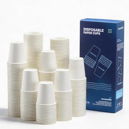 MOUMOULIFE Disposable Paper Coffee Cups 3 oz 1000 Count, Bathroom Cups, Small White Mouthwash Cups, Ideal for Parties, Bathroom Use, Picnics and Travel