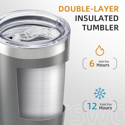 20 oz Tumbler with Lid Stainless Steel Insulated Tumblers, 1 Pack