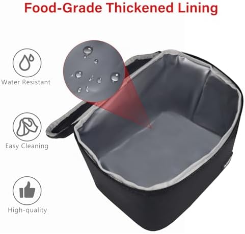 Gloppie Lunch Bag, Insulated Lunch Box for Adults & Kids, Black-M.