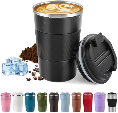 Vacuum Insulated Stainless Steel Travel Coffee Mug,Leak Proof Cup with Lid