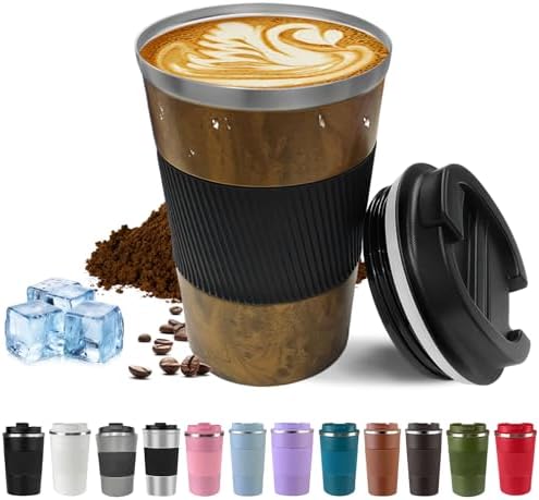 Vacuum Insulated Stainless Steel Travel Coffee Mug,Leak Proof Cup with Lid