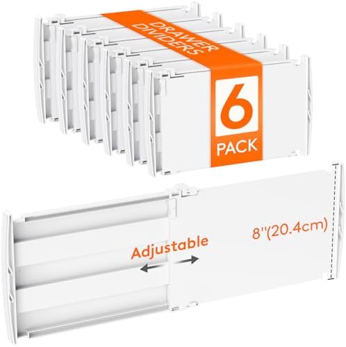 Lifewit 8" Tall Drawer Dividers, Adjustable Deep Drawer Organizer Clothes