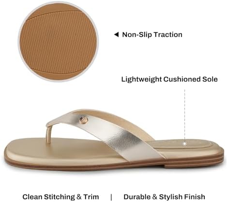 TEMOFON Flip Flops for Women Dressy: Comfortable Flat Tong Sandals 2026 Slip on Summer Casual Beach Walking Shoes