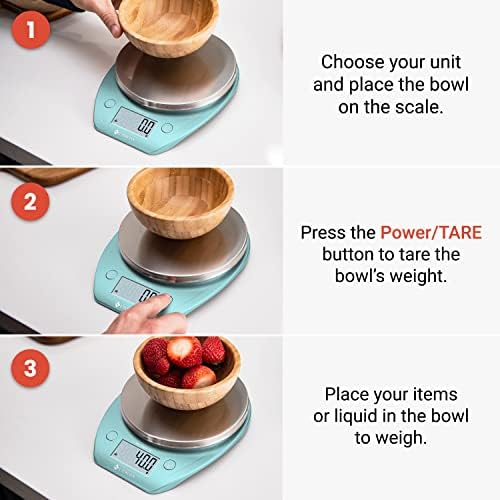 Etekcity Food Kitchen Scale with Bowl, 0.1g, Grams and Ounces