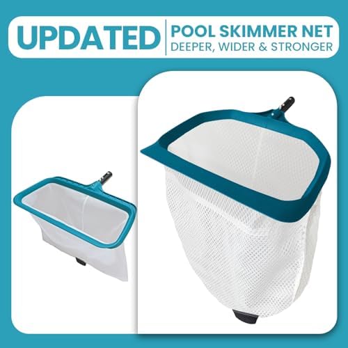 17.5" Ultra Fine Mesh Pool Net Skimmer, Deep Bag Leaf Rake (No Pole)