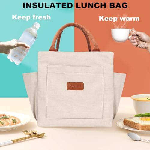 Joymee Insulated Lunch Bag For Women Reusable Leakproof - Beige