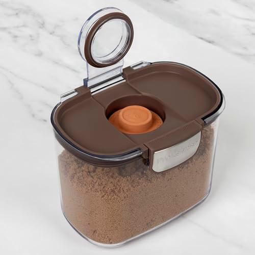 ProKeeper+ Airtight Food Storage Container Set – Clear Plastic Flour and Sugar Canister Set with Magnetic Accessories for Kitchen Organization (Brown, 9-Piece)