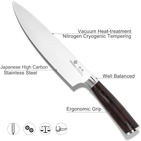 imarku 3 Pieces Knife Set, Japanese High Carbon Stainless Steel Chef Knives
