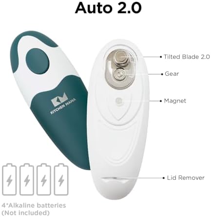 Kitchen Mama Auto 2.0 Electric Can Opener, Cordless, Emerald Mist