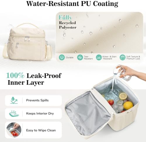 DALINDA Insulated Lunch Box Women Men Leak-Proof Cooler Lunch Bag