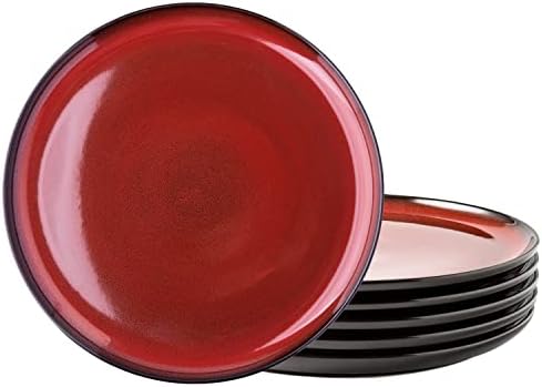 LERATIO Ceramic Plate Set of 6,8.5 Inch Reactive Glaze Salad Plates