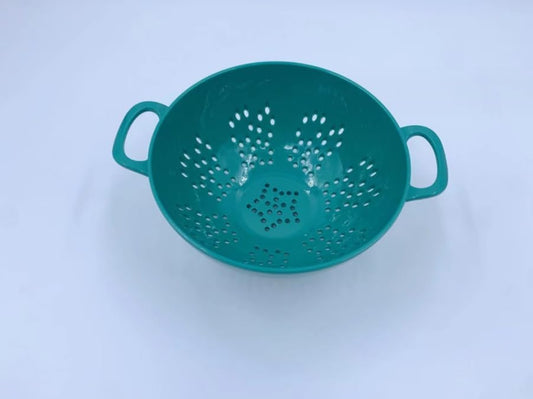 Heavy Duty 6 Inch Mini Food Colander, Dishwasher Safe with Double Handles for Fruit Vegetable BPA Free (Dark Green)