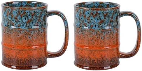 Coffee Mug,20 Oz Coffee Cups Ceramic Tea Cup Large Coffee Mug for Office and Home - Dishwasher and Microwave Safe Novelty Coffee Mug(2, Blue and Brown)