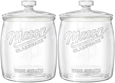 Cookie Jar with Airtight Lids, Half Gallon Wide Mouth Mason Jar