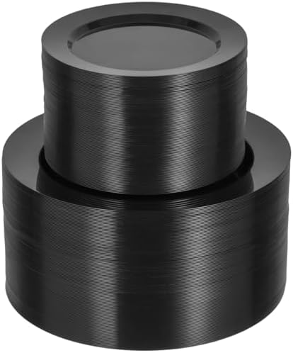 Goodluck 200PCS Black Plastic Plates, Heavy Duty Disposable Black Plates