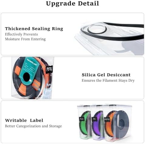 3D Printer Filament Storage Box 6 Pack 4L Airtight