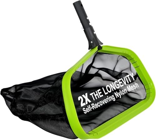 Sepetrel,Pool Net,Professional Swimming Pool Leaf Skimmer Nets for Cleaning with Nylon Deep Bag,Heavy Duty Aluminum Frame & Handle Rake(Pole Not Included)