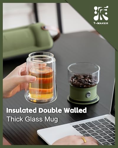 ZENS Modern Glass Infuser Teapot, Smart One Touch Tea Maker for Loose Tea