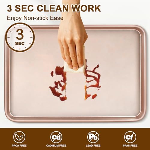 Wildone Baking Sheet Pan Set of 2, Nonstick Cookie Sheets for Baking