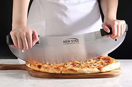 New Star 50646 Commercial Grade Stainless Steel Rocker-Style Deluxe Pizza Knife, 20-Inch