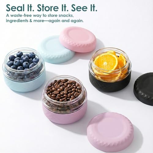 16 oz/2 Cup Glass Lunch Bowl Containers with Lids, 2 Pack, BPA-Free