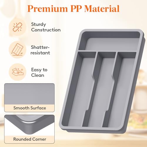 Lifewit Silverware Drawer Organizer Tray, Cutlery Storage for Kitchen