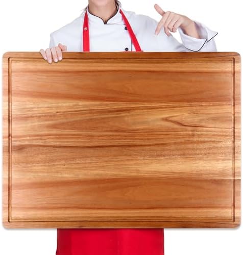 20" XL Extra Large Wood Cutting Boards for Kitchen Acacia Charcuterie Board