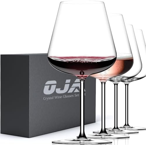 OJA Wine Glasses Set, Crystal Large Red Wine Glass Set of 4, 28 oz