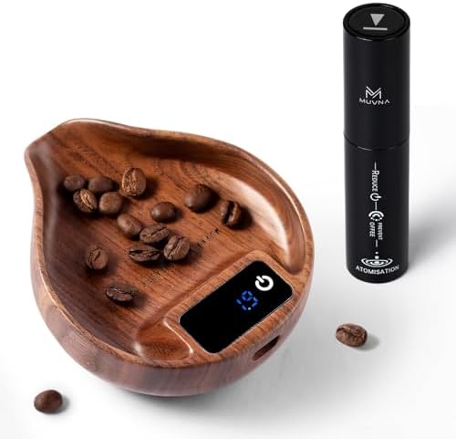 Walnut Coffee Bean Scale Set with Spritzer, Coffee Lover Gifts