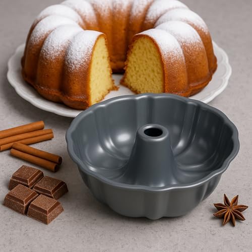 10-Inch Nonstick Cake Pan, Fluted Tube Pan for Pound & Ring Cakes