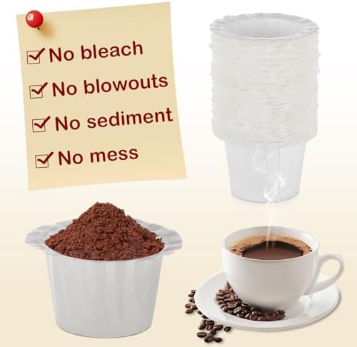 Disposable Paper Coffee Filters, Keurig K Cup Paper Filters for Keurig Single Brewer Reusable Cups, K-cup Coffee Pods, Fits All Brands Reusable K Cups (500)