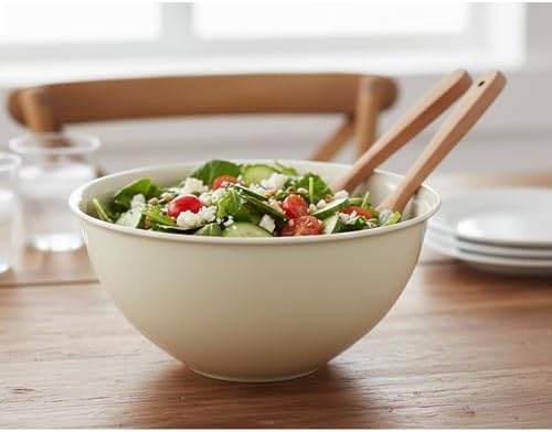 Tribello Large Mixing bowls 5-Quart 169oz - Plastic Salad/Mixing/Serving Bowl - 4 pack (Colors May Very)