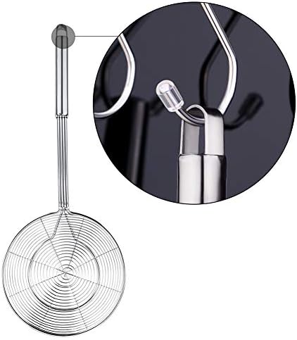 Spider Strainer Skimmer, Swify Stainless Steel Asian Strainer Ladle Frying Spoon with Handle for Kitchen Deep Fryer, Pasta, Spaghetti, Noodle, 7 Inch
